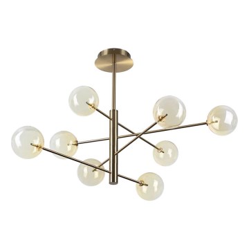 Ideal Lux - LED Hanglamp met vaste pendel EQUINOXE 8xG4/2W/230V diameter 128 cm messing/gerookt