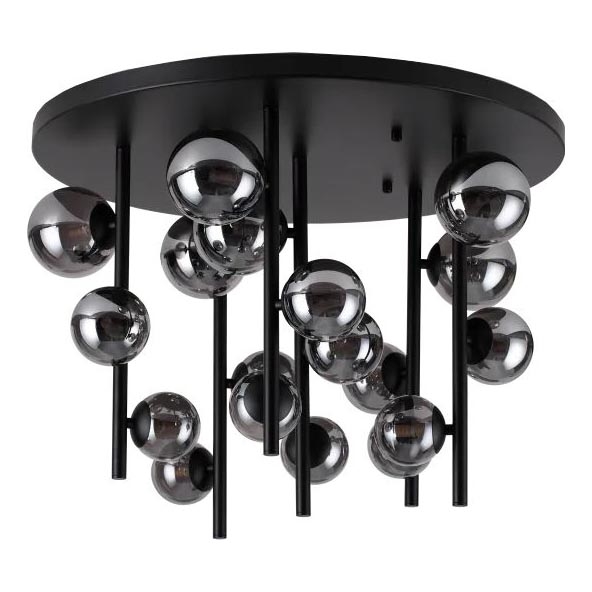 Ideal Lux - LED Hanglamp met vaste pendel PERLAGE 18xG9/3W/230V diameter 70 cm zwart/gerookt