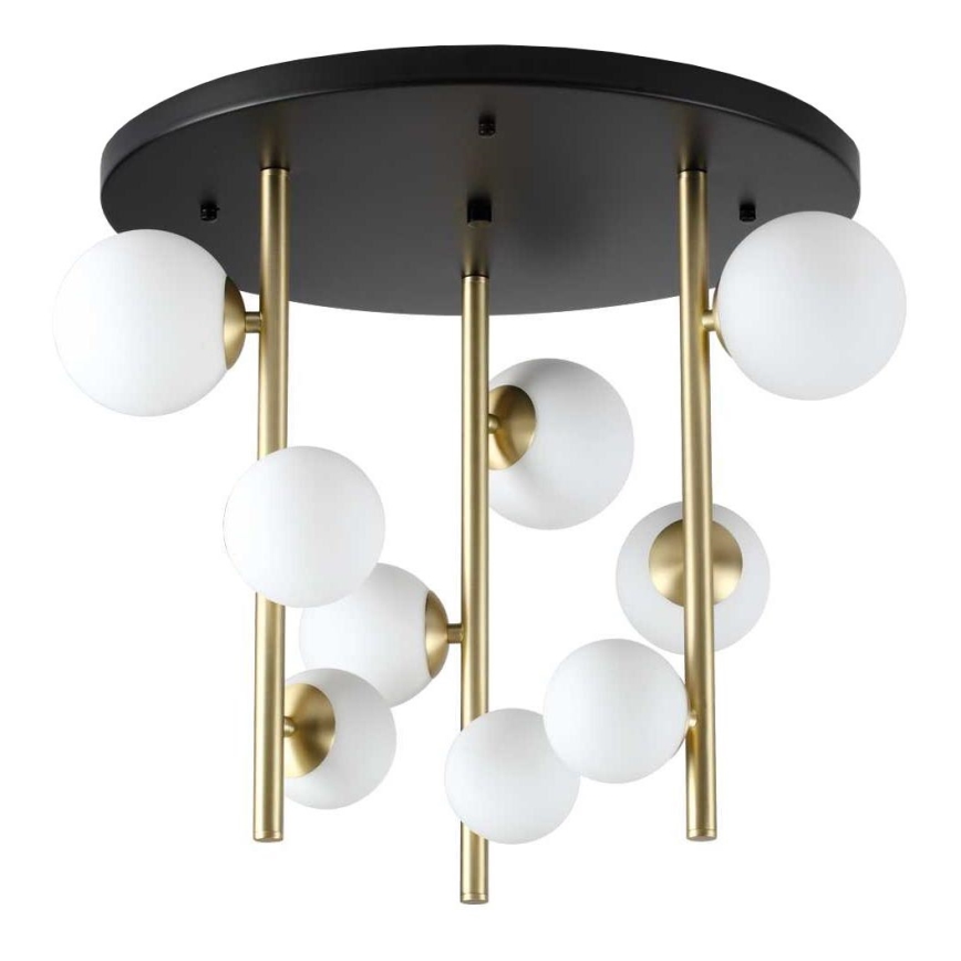 Ideal Lux - LED Hanglamp met vaste pendel PERLAGE 9xG9/3W/230V diameter 55 cm goud/wit