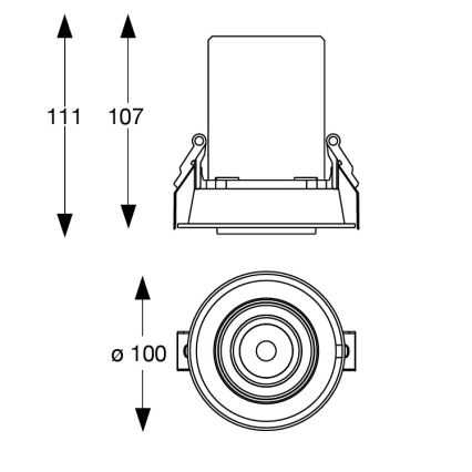 Ideal Lux - LED inbouwspot NOVA LED/12W/230V 3000K CRI 90 Ø 10 cm zwart