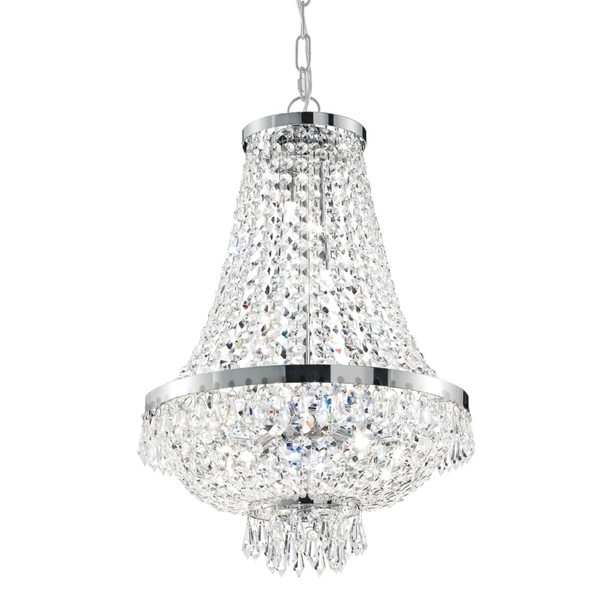 Ideal Lux - LED Kristallen hanglamp aan een ketting CAESAR 12xG9/3W/230V diameter 55 cm glanzend chroom
