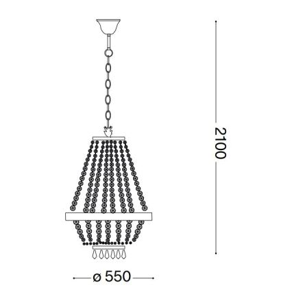 Ideal Lux - LED Kristallen hanglamp aan een ketting CAESAR 12xG9/3W/230V diameter 55 cm glanzend chroom