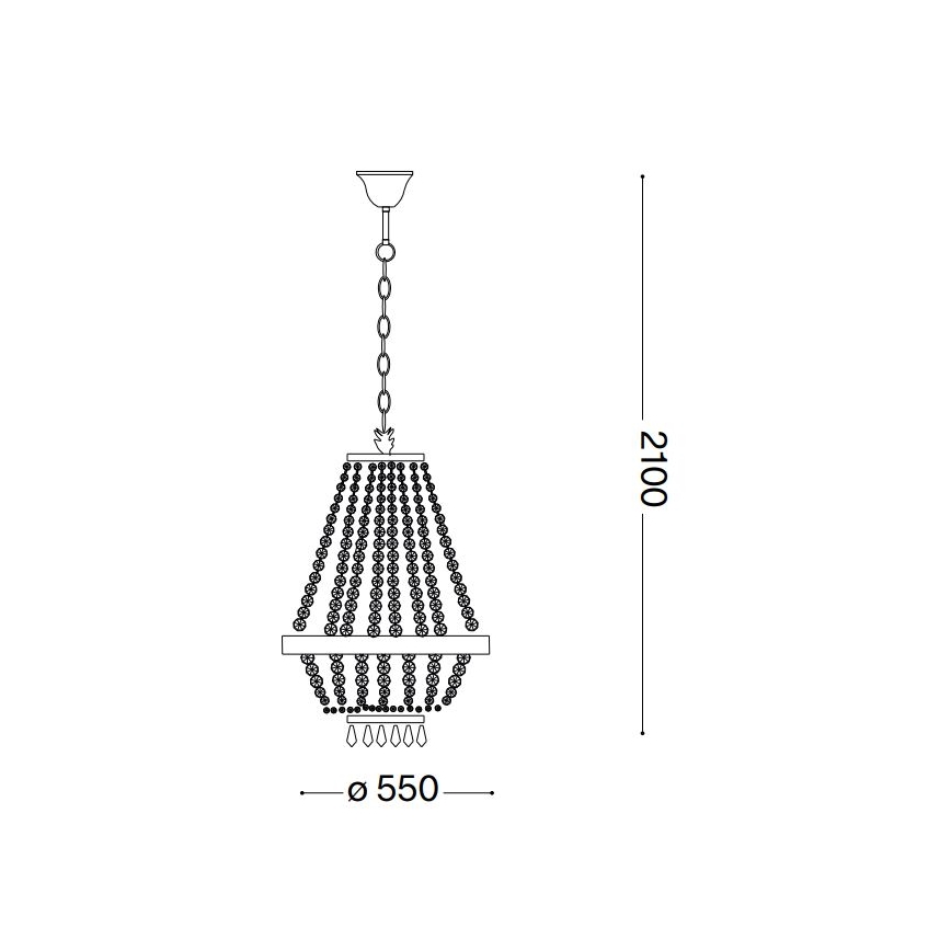 Ideal Lux - LED Kristallen hanglamp aan een ketting CAESAR 12xG9/3W/230V diameter 55 cm glanzend chroom