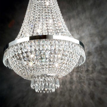 Ideal Lux - LED Kristallen hanglamp aan een ketting CAESAR 12xG9/3W/230V diameter 55 cm glanzend chroom