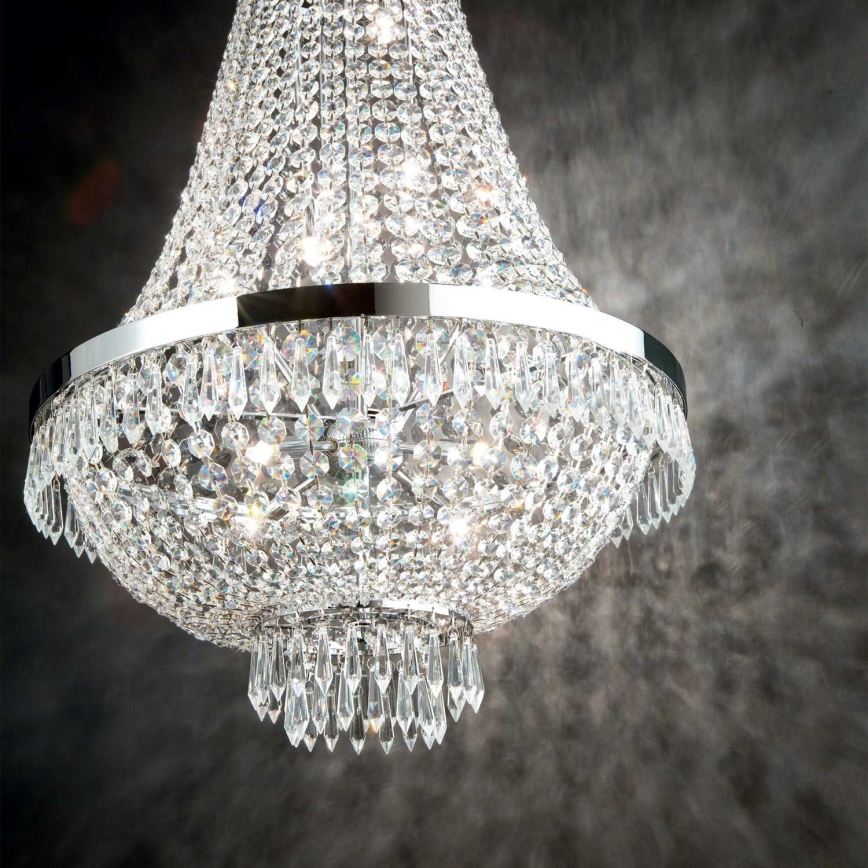 Ideal Lux - LED Kristallen hanglamp aan een ketting CAESAR 12xG9/3W/230V diameter 55 cm glanzend chroom