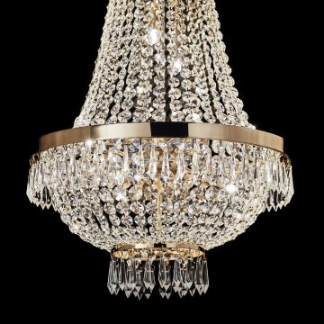 Ideal Lux - LED Kristallen hanglamp aan een ketting CAESAR 12xG9/3W/230V diameter 55 cm goud