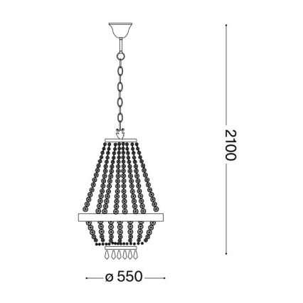 Ideal Lux - LED Kristallen hanglamp aan een ketting CAESAR 12xG9/3W/230V diameter 55 cm goud