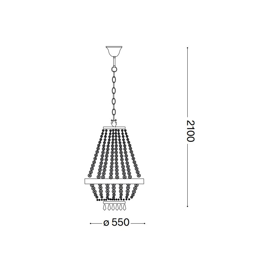 Ideal Lux - LED Kristallen hanglamp aan een ketting CAESAR 12xG9/3W/230V diameter 55 cm goud