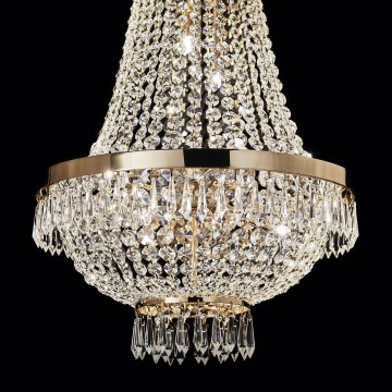 Ideal Lux - LED Kristallen hanglamp aan een ketting CAESAR 6xG9/3W/230V diameter 38 cm goud