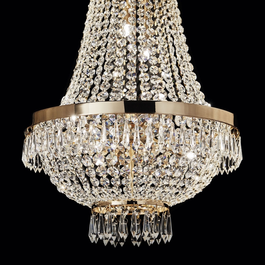 Ideal Lux - LED Kristallen hanglamp aan een ketting CAESAR 6xG9/3W/230V diameter 38 cm goud