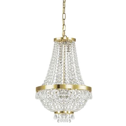 Ideal Lux - LED Kristallen hanglamp aan een ketting CAESAR 6xG9/3W/230V diameter 38 cm goud