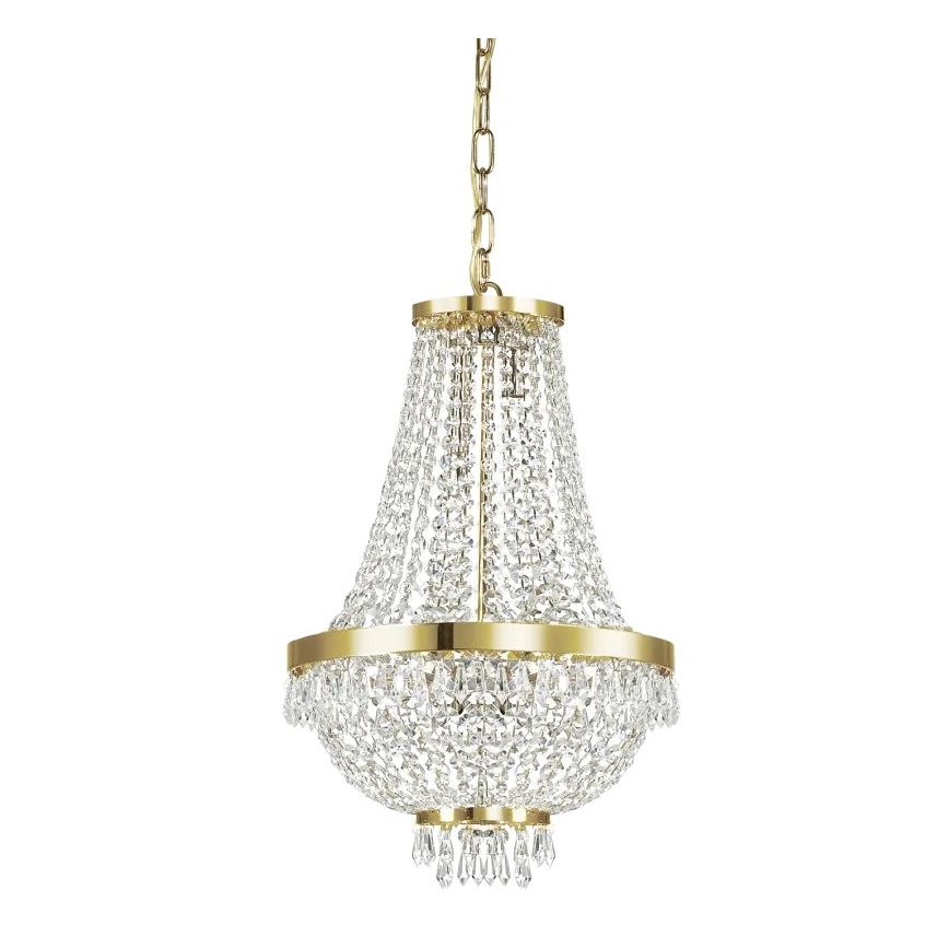 Ideal Lux - LED Kristallen hanglamp aan een ketting CAESAR 6xG9/3W/230V diameter 38 cm goud