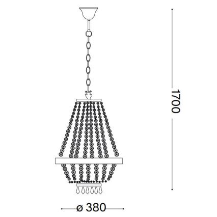 Ideal Lux - LED Kristallen hanglamp aan een ketting CAESAR 6xG9/3W/230V diameter 38 cm goud