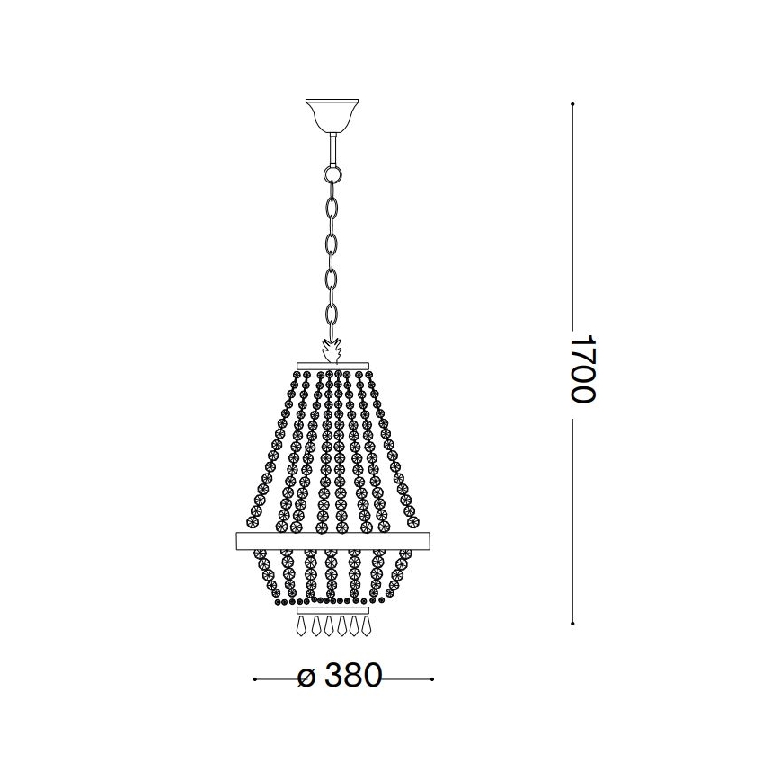 Ideal Lux - LED Kristallen hanglamp aan een ketting CAESAR 6xG9/3W/230V diameter 38 cm goud