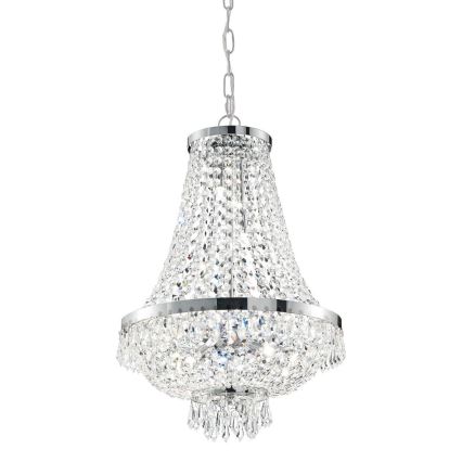Ideal Lux - LED Kristallen hanglamp aan een ketting CAESAR 9xG9/3W/230V diameter 45 cm glanzend chroom