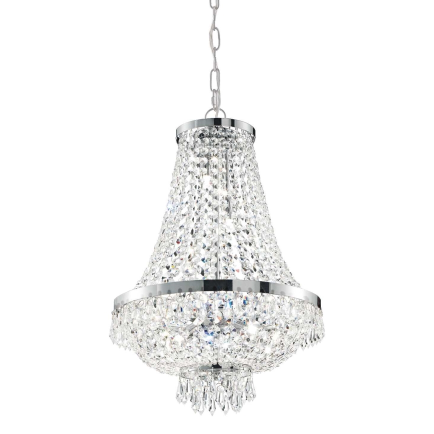 Ideal Lux - LED Kristallen hanglamp aan een ketting CAESAR 9xG9/3W/230V diameter 45 cm glanzend chroom