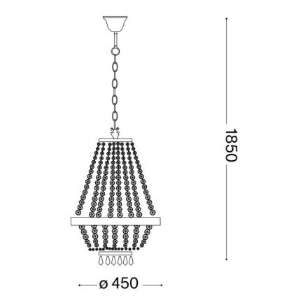 Ideal Lux - LED Kristallen hanglamp aan een ketting CAESAR 9xG9/3W/230V diameter 45 cm glanzend chroom