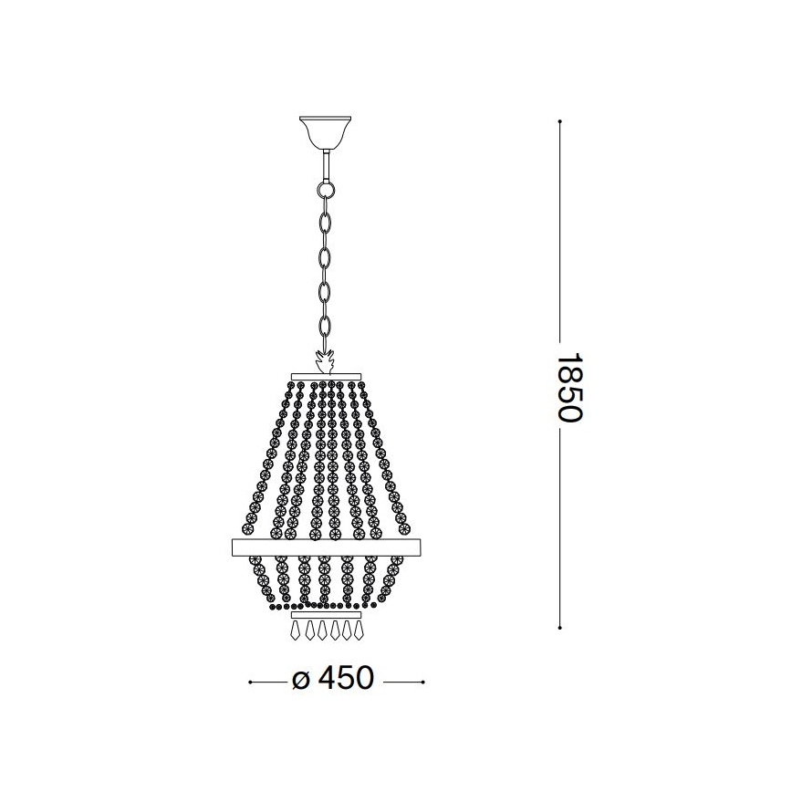 Ideal Lux - LED Kristallen hanglamp aan een ketting CAESAR 9xG9/3W/230V diameter 45 cm glanzend chroom