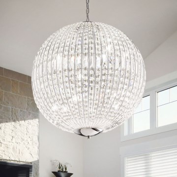 Ideal Lux - LED Kristallen hanglamp aan een ketting LUXOR 12xG9/3W/230V diameter 60 cm doorzichtig