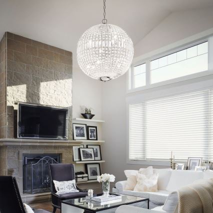 Ideal Lux - LED Kristallen hanglamp aan een ketting LUXOR 6xG9/3W/230V diameter 40 cm doorzichtig