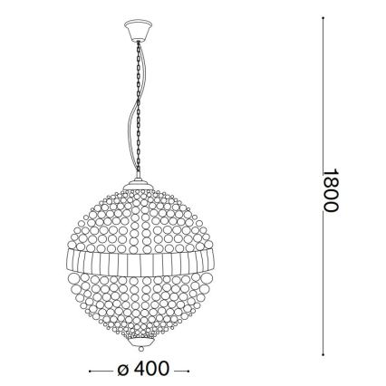 Ideal Lux - LED Kristallen hanglamp aan een ketting LUXOR 6xG9/3W/230V diameter 40 cm doorzichtig