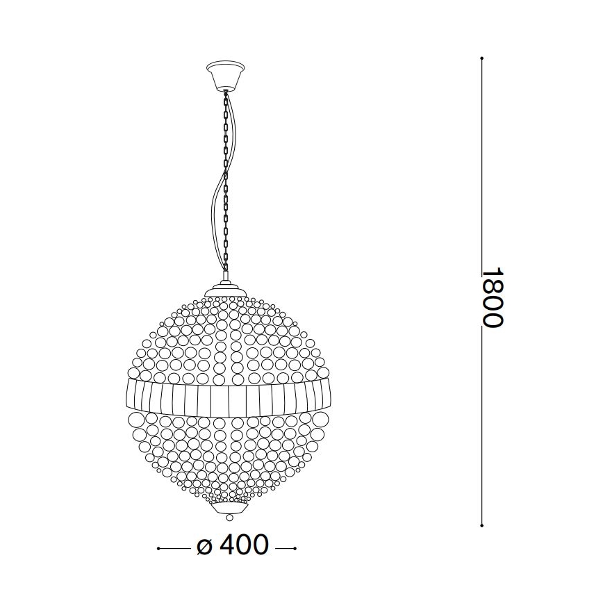 Ideal Lux - LED Kristallen hanglamp aan een ketting LUXOR 6xG9/3W/230V diameter 40 cm doorzichtig