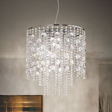 Ideal Lux - LED Kristallen hanglamp aan een koord EVASIONE 10xG9/3W/230V diameter 51 cm glanzend chroom