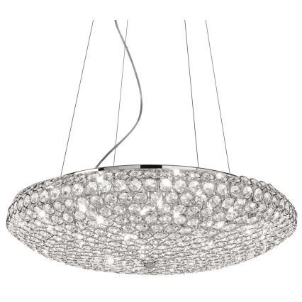 Ideal Lux - LED Kristallen hanglamp aan een koord KING 12xG9/3W/230V diameter 65 cm glanzend chroom