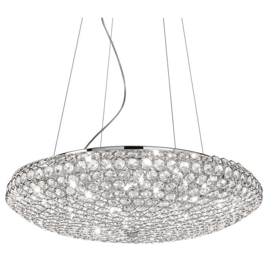 Ideal Lux - LED Kristallen hanglamp aan een koord KING 12xG9/3W/230V diameter 65 cm glanzend chroom