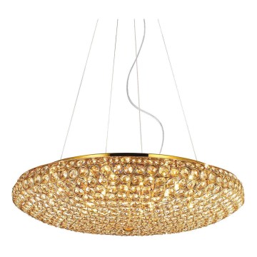 Ideal Lux - LED Kristallen hanglamp aan een koord KING 12xG9/3W/230V diameter 65 cm goud
