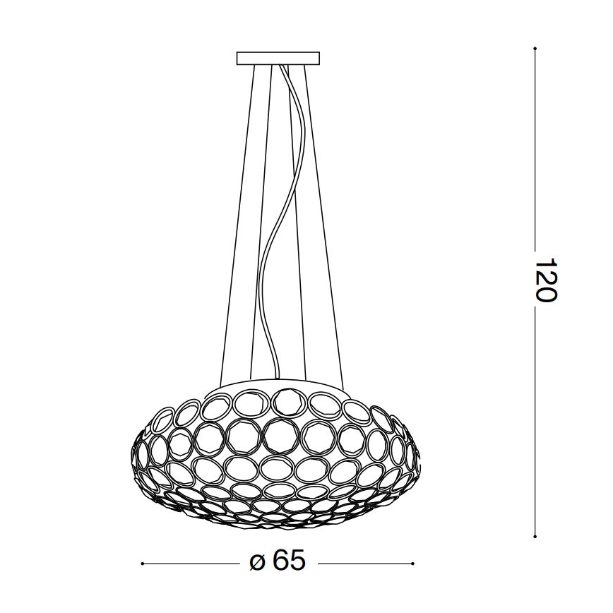 Ideal Lux - LED Kristallen hanglamp aan een koord KING 12xG9/3W/230V diameter 65 cm goud