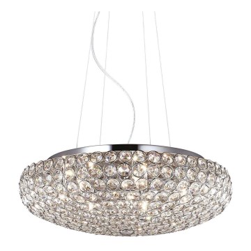 Ideal Lux - LED Kristallen hanglamp aan een koord KING 7xG9/3W/230V diameter 46 cm glanzend chroom