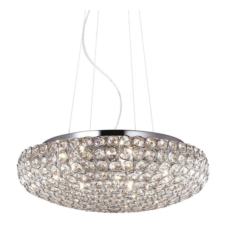 Ideal Lux - LED Kristallen hanglamp aan een koord KING 7xG9/3W/230V diameter 46 cm glanzend chroom