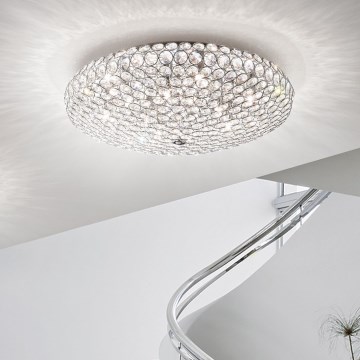 Ideal Lux - LED Kristallen plafondlamp KING 9xG9/3W/230V diameter 53,5 cm glanzend chroom
