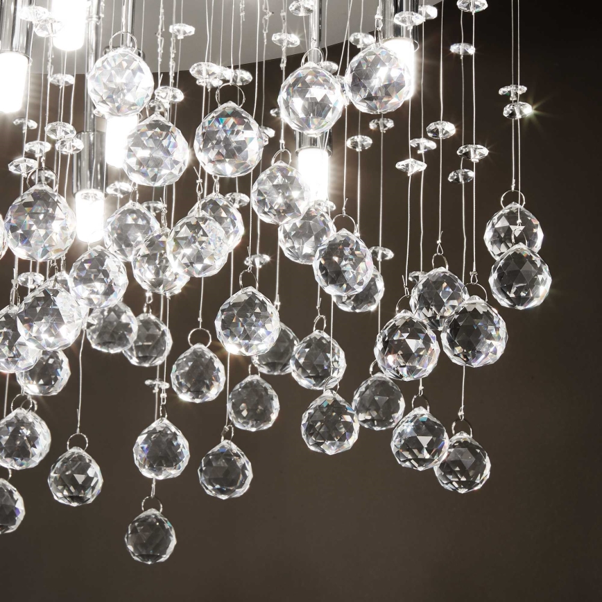 Ideal Lux - LED Kristallen plafondlamp MOONLIGHT 8xG9/3W/230V diameter 40 cm glanzend chroom