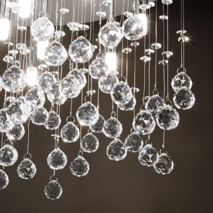 Ideal Lux - LED Kristallen plafondlamp MOONLIGHT 8xG9/3W/230V diameter 40 cm goud