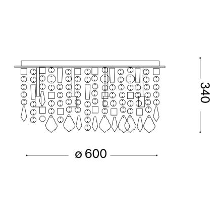 Ideal Lux - LED Kristallen plafondlamp ROYAL 12xG9/3W/230V diameter 60 cm glanzend chroom