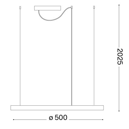 Ideal Lux - LED-hanglamp aan kabel ORACLE SLIM LED/29W/230V 4000K CRI 90 Ø 50 cm goudkleurig