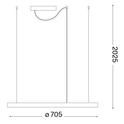 Ideal Lux - LED-hanglamp aan kabel ORACLE SLIM LED/37W/230V 4000K CRI 90 Ø 70 cm goud