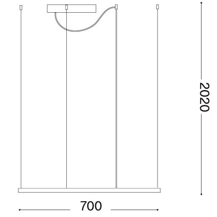 Ideal Lux - LED-kroonluchter met kabelophanging ORACLE SLIM LED/44W/230V 3000K CRI 90 70x70 cm goudkleurig