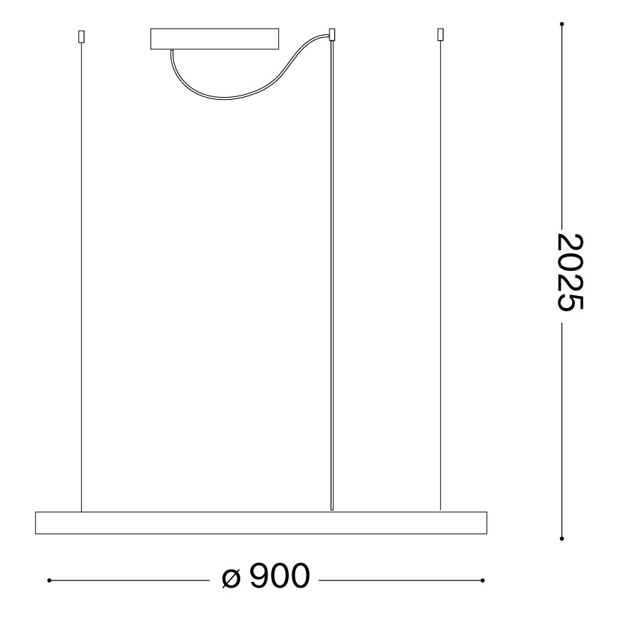 Ideal Lux - LED-kroonluchter aan kabel ORACLE SLIM LED/53W/230V 3000K CRI 90 Ø 90 cm goud