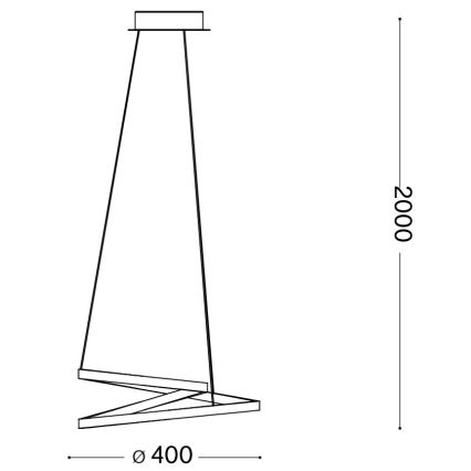 Ideal Lux - LED-kroonluchter aan kabel OZ LED/38W/230V Ø 40 cm CRI 90 goudkleurig