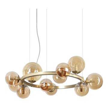 Ideal Lux - LED-kroonluchter aan kabel PERLAGE 11xG9/3W/230V Ø 73 cm goud/rookbeige