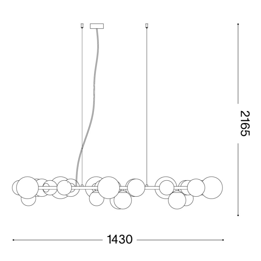 Ideal Lux - LED-kroonluchter aan kabel PERLAGE 30xG9/3W/230V 143 cm goud/wit