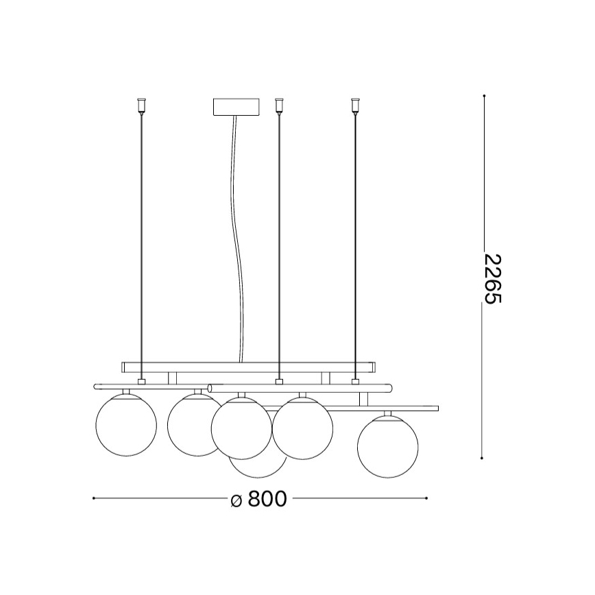 Ideal Lux - LED-kroonluchter met kabel ATLAS 6xG9/3W/230V goud