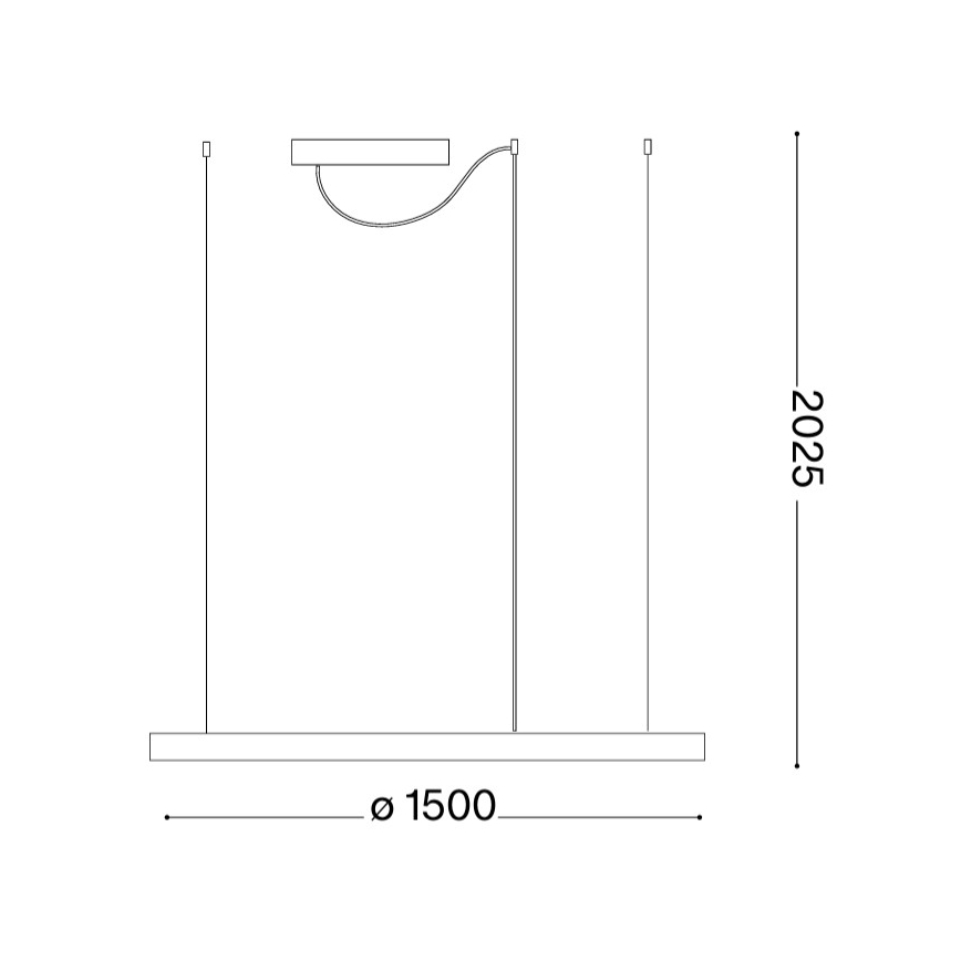 Ideal Lux - LED-kroonluchter met kabel ORACLE SLIM LED/83W/230V 4000K Ø 150 cm goud