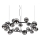Ideal Lux - LED-kroonluchter met kabel PERLAGE 25xG9/3W/230V 110 cm zwart/rookzwart