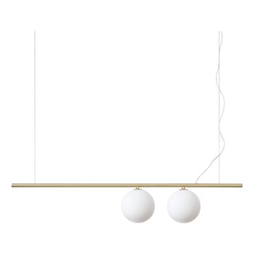 Ideal Lux - LED-kroonluchter met kabelophanging PERLINE 2xG9/3W/230V goud