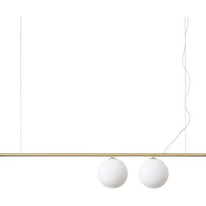 Ideal Lux - LED-kroonluchter met kabelophanging PERLINE 2xG9/3W/230V goud