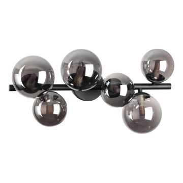 Ideal Lux - LED-opbouwkroonluchter PERLAGE 6xG9/3W/230V 49 cm zwart/rookzwart
